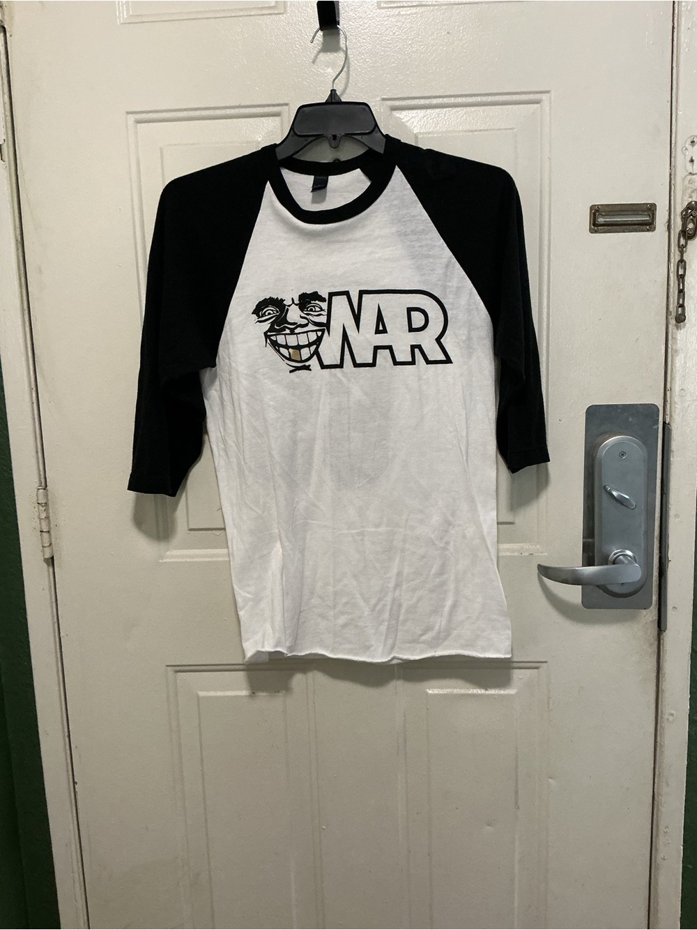 Tultex Black and White Raglan Tee with WAR Graphic
